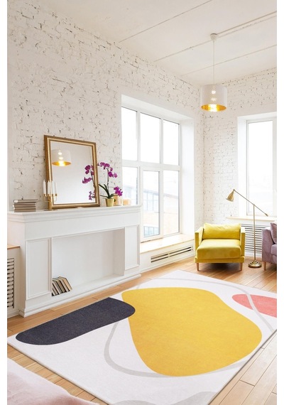 Funk Modern Dokuma Pamuk Polyester Renkli Halı (Al 405)