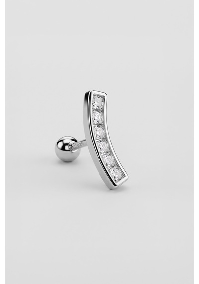 Mira 18 Ayar Beyaz Altın Kaplama Gümüş Conch-helix Piercing