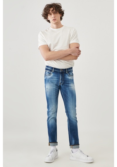 Lee Luke Slim Fit Düşük Bel Denim Esnek Jean Kot Pantolon Mavi
