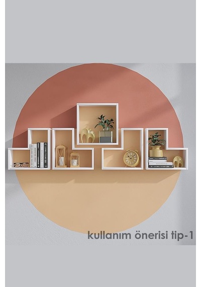 Decormet Elıtra Duvar Rafı Beyaz Çok Renkli