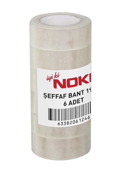 Şeffaf Büro Bandı 19x33 6'lı Paket Selo Bant Okul Ofis Bandı 6