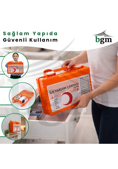 Ultra İlk Yardım Çantası Acil Müdahale Kiti Temel Malzemeler Sert Kasa Duvara Monte Aparatlı