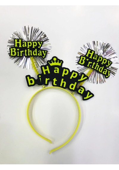 Happy Birthday Neon Renk Doğum Günü Tacı 12 Adet Diğer