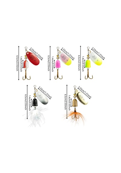 Bas Balıkçılık Cazibesi Spinner Yemleri 5pcs Sert Metal Jig Spinner Yemleri Tatlı Su Ve Tuzlu Su Balıkçılığı İçin 5 Only Containing 06 Models
