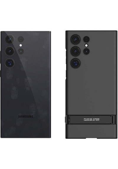 Galaxy S24 Ultra Kılıf Zore Kamera Korumalı Dikey Standlı Ays Kapak Gümüş
