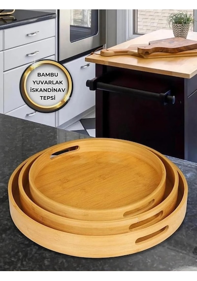 Kapris Home 3'lü Bambu Tepsi Kap-116