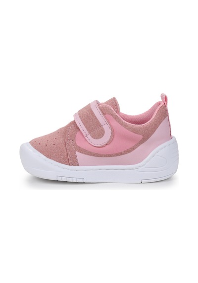 Kiko Kids Kugan Cırtlı Işıklı Kız Bebek Yürüyüş Spor Ayakkabı Pembe Pembe