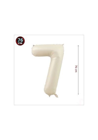 7 Yaş Rakam Krem Folyo Balon   76 CM