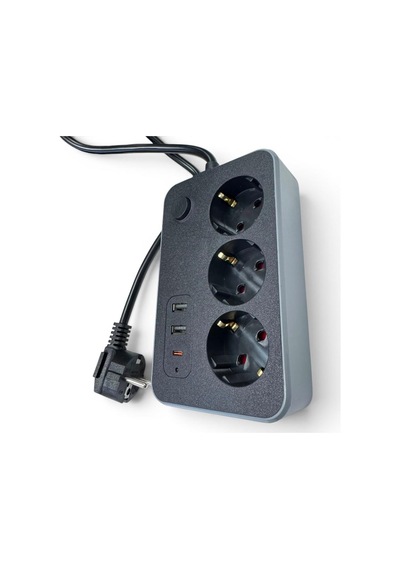 Forline 3 Soketli Type-c + 2 Usb Girişli 2metre Kablolu Akım Korumalı Grup Priz 2 M