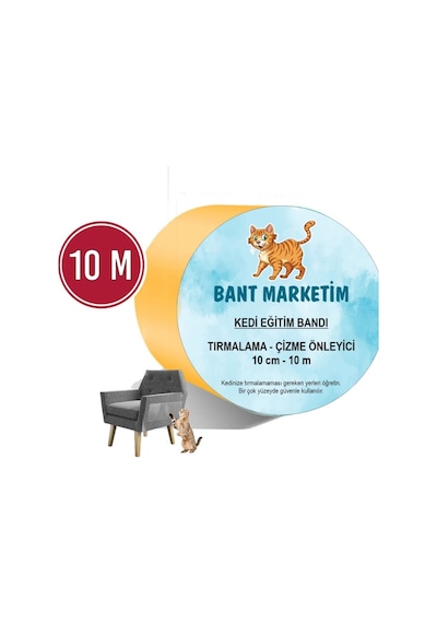 Kedi Caydırıcı Eğitim Bandı, Mobilyalar Için Tırmalamaya Karşı Önleyici, %100 Şeffaf10 Cm X 10 Mt