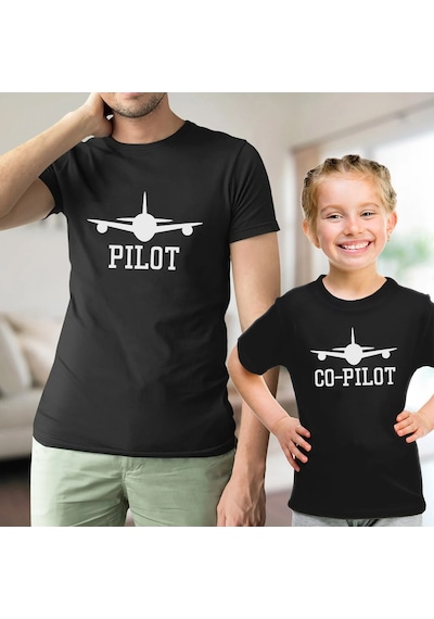 Pilot Co-Pilot Baba Oğul Kombini Tişört Giyim (544654452)