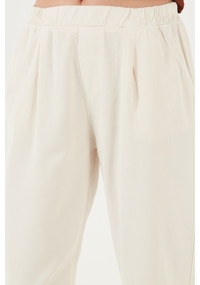 Lela Slim Fit Normal Bel Boru Paça Bayan Pantolon 668Yp5372 Taş