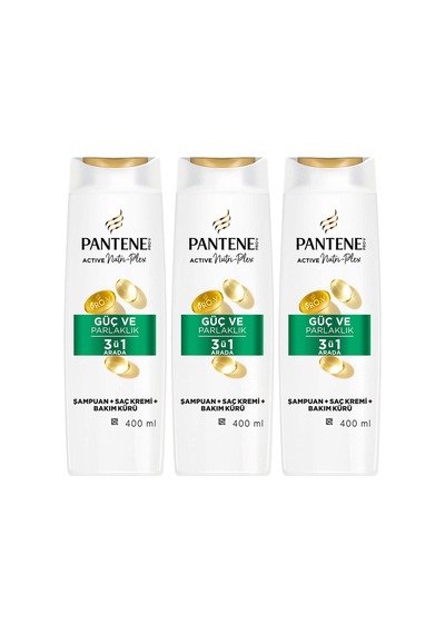 Pro-v Güç & Parlaklık 3 Ü 1 Şampuan 400ml Zayıf Ve Mat Saçlar X 3 Adet" Tüm Saç Tipleri