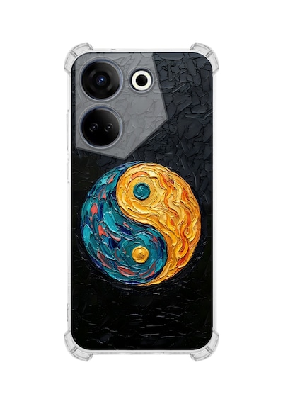 Printify Infinix Hot 40i İle Uyumlu Şeffaf Silikon Kılıf Uv Baskılı Esnek Tpu Kapak Denge No5