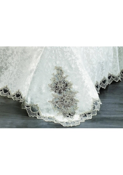 Jülide Polyester Pamuk Krem Pike Takımı Çift Kişilik 6 Parça 699 Krem