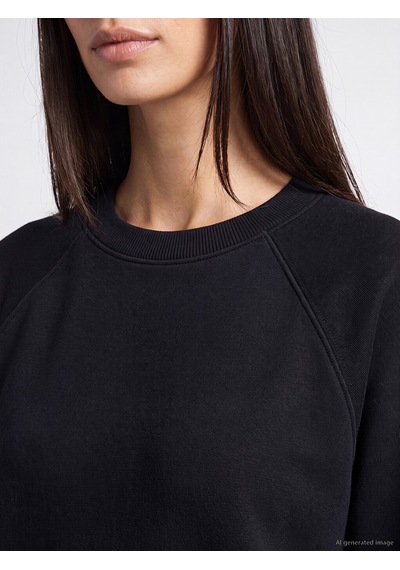 LC Waikiki Lc Waıkıkı Siyah Soft Touch Oversize Kadın Sweatshirt Tunik