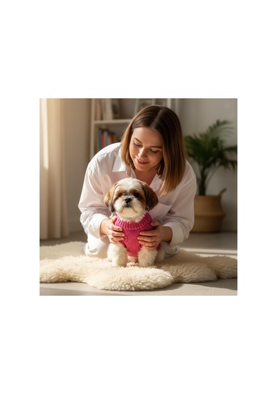 Kedi Ve Köpek İçin Tavşan Motifli Pembe Kazak
