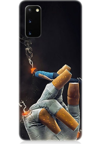 Samsung Galaxy S20 Uyumlu Sigara Tutucu Desenli Silikon Kılıf