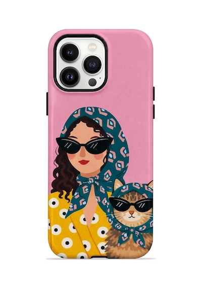 Velvoria Valestra Bohem Kedili Apple iPhone Uyumlu 13 Pro Max Magsafe Koruma Kılıfı Valestra Magline - Bohem Kedili
