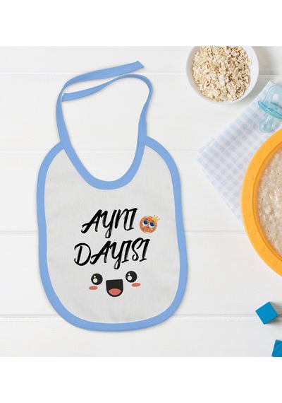 Bk Kids Aynı Dayısı Tasarımlı Mavi Bebek Mama Önlüğü Mavi