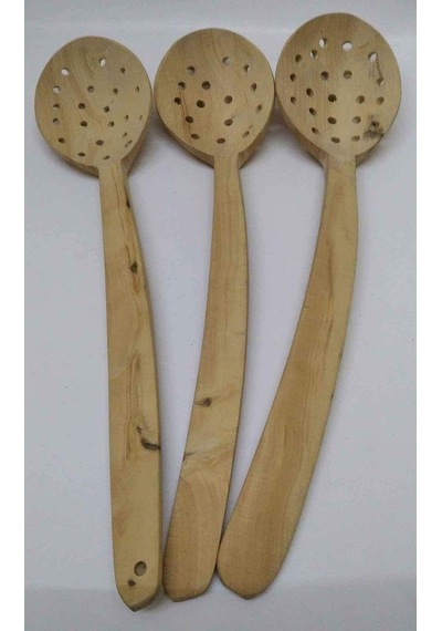 Şimşir Delikli Kevgir Kaşık 28 Cm El Yapımı B-4 Diğer