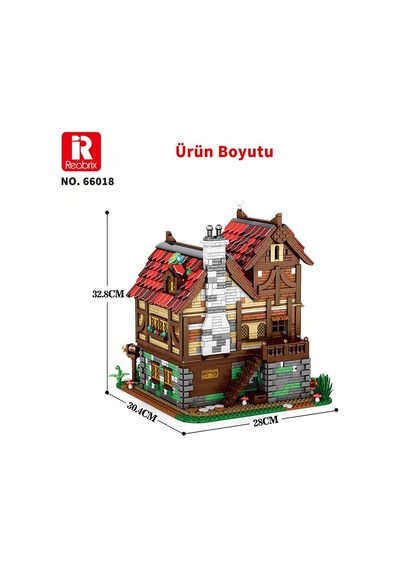 Reobrix 66018 Orta Çağ Bistrosu Yaratıcı Yapı Blok Seti Building Blocks Medieval Bistro -2831 Parça
