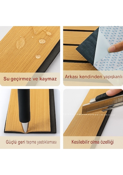 240 X 120 Cm Eva Suni Teak Tik Deck 3m Bantlı Tekne, Yat, Havuz Kenarı Ve Karavan İçin Zemin Kaplaması