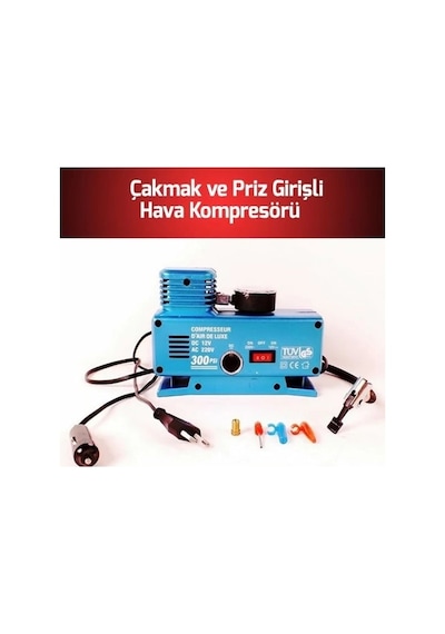 Bay 220 Volt-12 Volt 250 Psi Geniş Uygulama Yelpazesi Kompresör Lastik Hava Şişirme Oto Pompası Najmaddin Standart