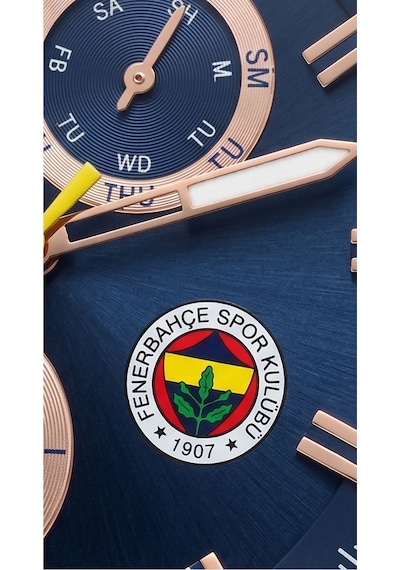 Fenerbahçe Orijinal Lisanslı Kol Saati Deri Kordonlu Bakır