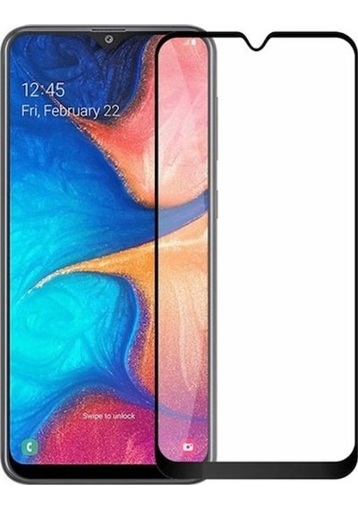 Microcase Samsung Uyumlu Galaxy A50 Tam Kaplayan Çerçeveli Cam - Siyah