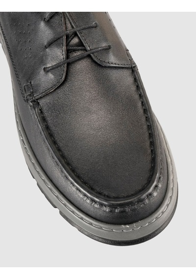 Cabani Hakiki Deri Siyah Erkek Günlük Sneaker Ayakkabı