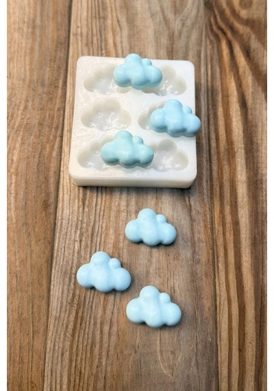 Bubble Bulut Mini Altılı Silikon Mum Kalıbı Çok Renkli