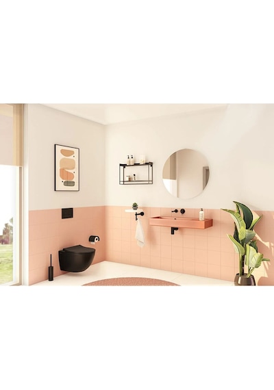 S60 Smoot Flush Mat Siyah Asma Klozet 7510b083-0090, VitrA Integra Slim Mat Siyah Kapak 131-483-009
