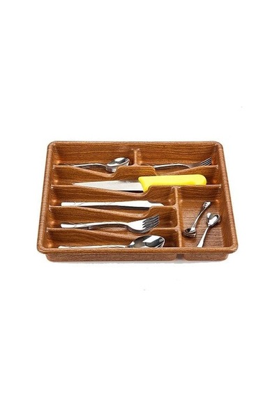 Baroness Brns-10889 Çekmece İçi Kaşıklık 36x32cm 7 Bölmeli Küçük Ahşap Renk Diğer