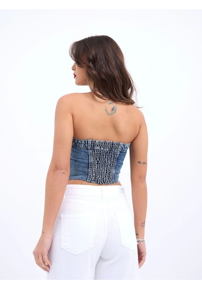 Defymoda 6285 Kot Bluz-mavi Mavi