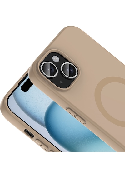 iPhone Uyumlu 15 Kılıf M-safe Şarj Özellikli Klfs Aris Silikon Kapak - Turuncu