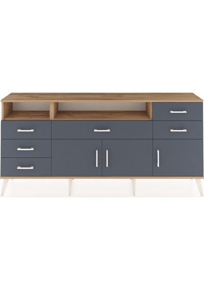 Arges Konsol 3 Raflı 6 Çekmeceli 3 Kapaklı 176x30x83 Çam-antrasit/antrasit Antrasit/antrasit Arges Konsol 3 Raflı 6 Çekmeceli 3 Kapaklı 176x30x83 Çam-antrasit/antrasit Antrasit/antrasit