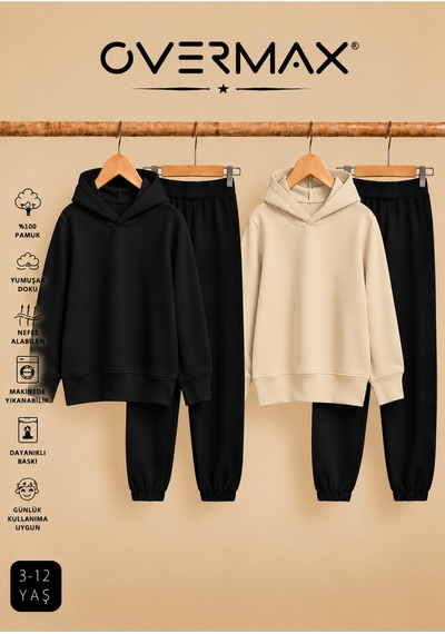 Overmax 2 Li Çocuk Kapüşonlu Eşofman Takımı Sweatshirt & Eşofman Altı 3-12 Yaş Siyah-siyah, Bej-siyah - 919953561 Siyah-siyah, Bej-siyah Overmax 2 Li Çocuk Kapüşonlu Eşofman Takımı Sweatshirt & Eşofman Altı 3-12 Yaş Siyah-siyah, Bej-siyah - 919953561 Siyah-siyah, Bej-siyah