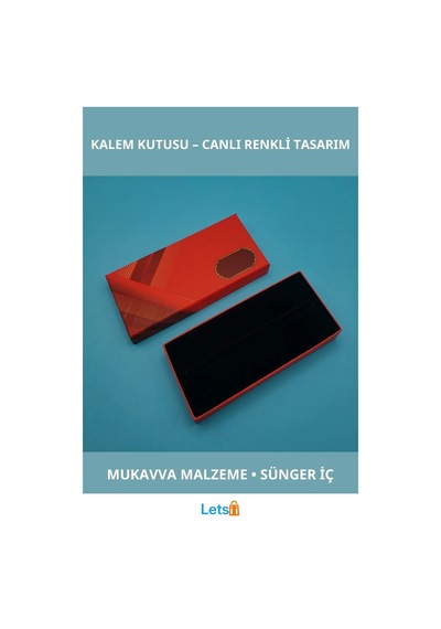 Kırmızı Modern Tasarımlı Kalem Kutusu Sünger İçerisinde Çok Renkli