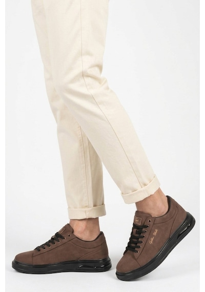 Walkway Erkek Kahve Bağcıklı Kalın Taban Erkek Casual Ayakkabı Sneaker 8078 Dashor M