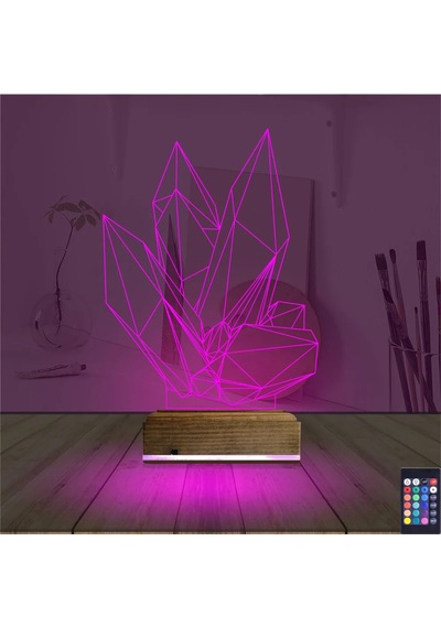 Luvivia Kristal Tasarım 3d Lamba - Masa Gece Lambası Şeffaf