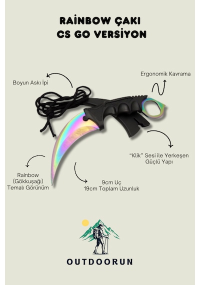 Rainbow Kamp Çakı Cs Go Versiyon Metalik
