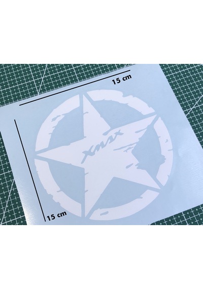 Deeb Army Yamaha Xmax Yıldız Sticker Etiket Mat Beyaz 2 Adet