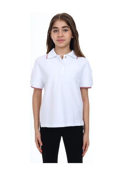 Toontoy Kids Toontoy Kız Çocuk Baskılı Polo Yaka Çıtçıtlı Kısa Kollu Tişört - Yırtmaçlı Beyaz Toontoy Kids Toontoy Kız Çocuk Baskılı Polo Yaka Çıtçıtlı Kısa Kollu Tişört - Yırtmaçlı Beyaz