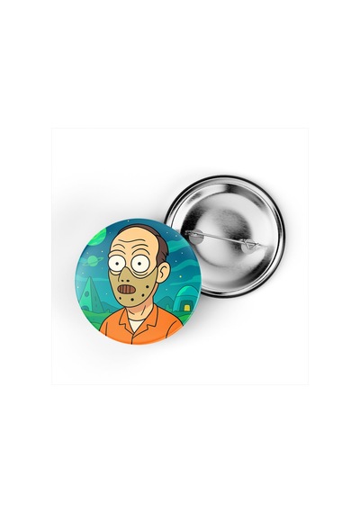 Hannibal Lecter - 44 Mm İğneli Çanta Rozeti - 5 Adet Diğer