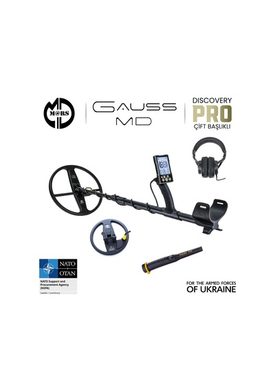 Gauss Md Dedektör Discovery 33cm + 18cm Başlık Pinpointer + Kulaklık
