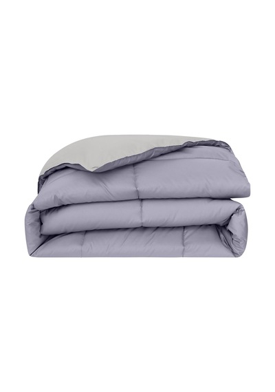 Amrapur Overseas Kaz Tüyü Yorgan, Alternatif Mikrofiber, Kapitone Ters Çevrilebilir İkiz. Ametist/gümüş Çok Renkli