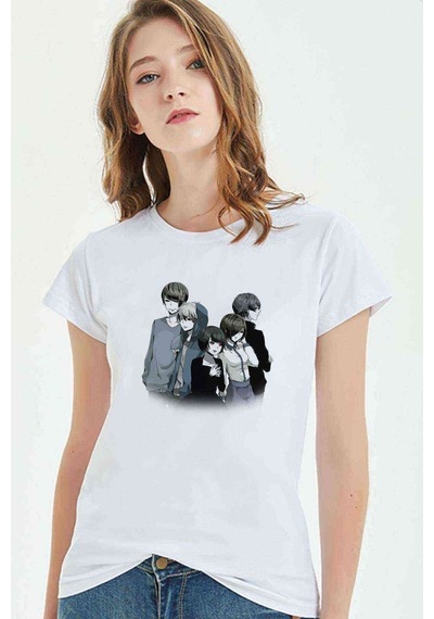 Anime Tokyo Ghoul Anteiku Baskılı Beyaz Kadın Tshirt (534816785)