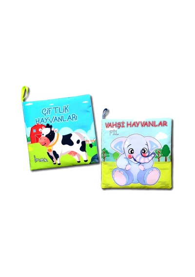 2 Kitap Tox Çiftlik Hayvanlar Ve Vahşi Hayvanlar Kumaş Sessiz Kit