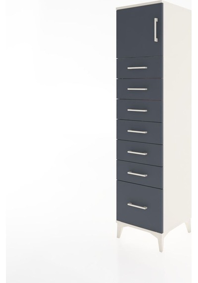 Hyperion Dolap Tek Raflı 7 Çekmeceli Tek Kapaklı 44x44x182 Ay... Aytaşı